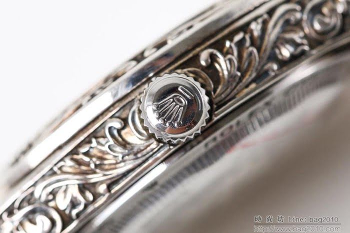 ROLEX勞力士 新品上市 N9最新力作 雕刻手工 純銀殼套 瑞士ETA2824自動上旋機芯 超強防水 鱷魚皮錶帶 高檔男士腕表  wssb4776
